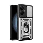 For Realme 10 Pro+ 5G Sliding Camera Cover Design Phone Case(Silver)