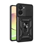 For Realme C33 4G Sliding Camera Cover Design Phone Case(Black)