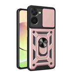 For Realme C33 4G Sliding Camera Cover Design Phone Case(Rose Gold)