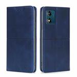 For Motorola Moto E13 4G Cow Texture Magnetic Horizontal Flip Leather Phone Case(Blue)