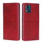 For Motorola Moto E13 4G Cow Texture Magnetic Horizontal Flip Leather Phone Case(Red)