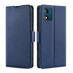 For Motorola Moto E13 4G Ultra-thin Voltage Side Buckle Horizontal Flip Leather Phone Case(Blue)