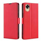 For OPPO A17k Ultra-thin Voltage Side Buckle Horizontal Flip Leather Phone Case(Red)