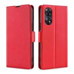 For OPPO Reno8 T 4G Ultra-thin Voltage Side Buckle Horizontal Flip Leather Phone Case(Red)