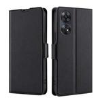 For OPPO Reno8 T 4G Ultra-thin Voltage Side Buckle Horizontal Flip Leather Phone Case(Black)