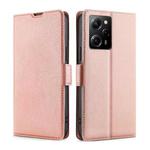 For Xiaomi Poco X5 Pro / Redmi Note 12 Pro Speed Ultra-thin Voltage Side Buckle Horizontal Flip Leather Phone Case(Rose Gold)