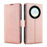 For Honor X9a 5G Ultra-thin Voltage Side Buckle Horizontal Flip Leather Phone Case(Rose Gold)