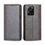 For Xiaomi Poco X5 Pro / Redmi Note 12 Pro Speed Grid Texture Magnetic Flip Leather Phone Case(Grey)