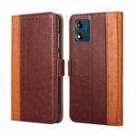For Motorola Moto E13 4G Ostrich Texture Flip Leather Phone Case(Brown)