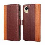 For OPPO A17k Ostrich Texture Flip Leather Phone Case(Brown)
