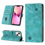 For iPhone 13 mini Skin-feel Embossed Leather Phone Case(Green)