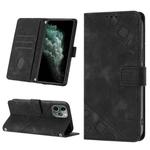 For iPhone 11 Pro Max Skin-feel Embossed Leather Phone Case(Black)