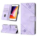 For iPhone 7 Plus / 8 Plus / 6 Plus Skin-feel Embossed Leather Phone Case(Light Purple)