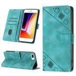 For iPhone 7 Plus / 8 Plus / 6 Plus Skin-feel Embossed Leather Phone Case(Green)