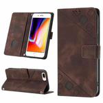 For iPhone 7 Plus / 8 Plus / 6 Plus Skin-feel Embossed Leather Phone Case(Brown)
