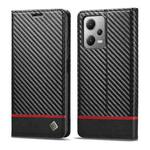 For Xiaomi Poco X5 Pro/Redmi Note 12 Pro 5G LC.IMEEKE Carbon Fiber Texture Flip Leather Phone Case(Horizontal Black)