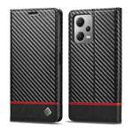 For Xiaomi Poco X5/Redmi Note 12 5G LC.IMEEKE Carbon Fiber Texture Flip Leather Phone Case(Horizontal Black)