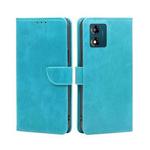 For Motorola Moto E13 4G Calf Texture Buckle Flip Leather Phone Case(Light Blue)