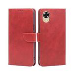 For OPPO A17k Calf Texture Buckle Flip Leather Phone Case(Red)