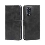 For OPPO Reno8 T 4G Calf Texture Buckle Flip Leather Phone Case(Black)
