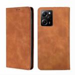 For Xiaomi Poco X5 Pro / Redmi Note 12 Pro Speed Skin Feel Magnetic Horizontal Flip Leather Phone Case(Light Brown)
