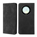 For Honor X9a 5G Skin Feel Magnetic Horizontal Flip Leather Phone Case(Black)