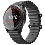 For Garmin Fenix 7 Ocean Style Quick Release Silicone Watch Band(Black)