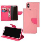 For iPhone 14 Pro Mercury Contrast Color Splicing Leather Phone Case(Pink)