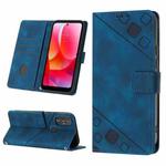 For Motorola Moto G Power 2022 Skin-feel Embossed Leather Phone Case(Blue)