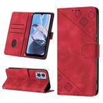 For Motorola Moto E22i 4G / E22 4G Skin-feel Embossed Leather Phone Case(Red)