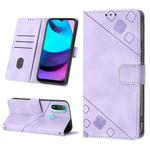 For Motorola Moto E30 / E40 / E20 Skin-feel Embossed Leather Phone Case(Light Purple)