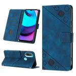 For Motorola Moto E30 / E40 / E20 Skin-feel Embossed Leather Phone Case(Blue)