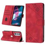 For Motorola Edge 30 Pro / Edge+ 2022 Skin-feel Embossed Leather Phone Case(Red)