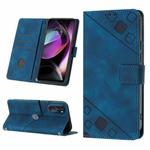 For Motorola Moto G 5G 2022 Skin-feel Embossed Leather Phone Case(Blue)