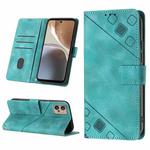 For Motorola Moto G32 Skin-feel Embossed Leather Phone Case(Green)