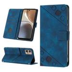 For Motorola Moto G32 Skin-feel Embossed Leather Phone Case(Blue)