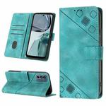 For Motorola Moto G62 5G Skin-feel Embossed Leather Phone Case(Green)