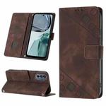 For Motorola Moto G62 5G Skin-feel Embossed Leather Phone Case(Brown)