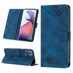 For Motorola Moto S30 Pro 5G Skin-feel Embossed Leather Phone Case(Blue)