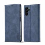 For Samsung Galaxy A14 4G / 5G LC.IMEEKE Strong Magnetism Microfiber Leather Phone Case(Blue)