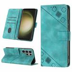For Samsung Galaxy S23 Ultra 5G Skin-feel Embossed Leather Phone Case(Green)