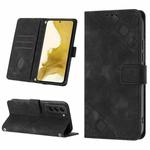 For Samsung Galaxy S22 5G Skin-feel Embossed Leather Phone Case(Black)