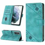 For Samsung Galaxy S21 5G Skin-feel Embossed Leather Phone Case(Green)