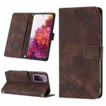 For Samsung Galaxy S20 FE / S20 2022 Skin-feel Embossed Leather Phone Case(Brown)