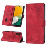For Samsung Galaxy A13 5G /A04 4G/A04e Skin-feel Embossed Leather Phone Case(Red)