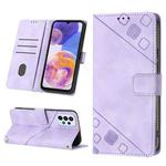 For Samsung Galaxy A23 4G / F23 5G Skin-feel Embossed Leather Phone Case(Light Purple)
