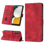 For Samsung Galaxy A34 Skin-feel Embossed Leather Phone Case(Red)