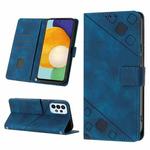 For Samsung Galaxy A52 5G / 4G Skin-feel Embossed Leather Phone Case(Blue)