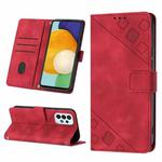 For Samsung Galaxy A52 5G / 4G Skin-feel Embossed Leather Phone Case(Red)