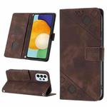 For Samsung Galaxy A72 5G / 4G Skin-feel Embossed Leather Phone Case(Brown)